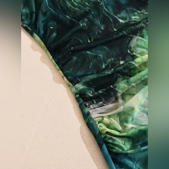 One Shoulder Printed Bodycon Maxi Dress - Picture 5 of 9